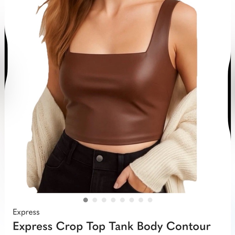 Express body contour Faux Leather Crop Top NWOT